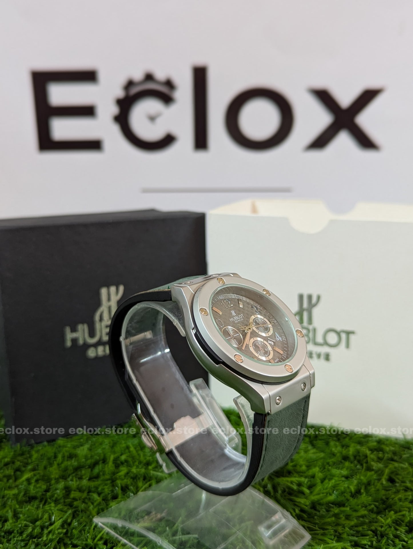 Hublot - Green Textured Dial & Green Leather Strap