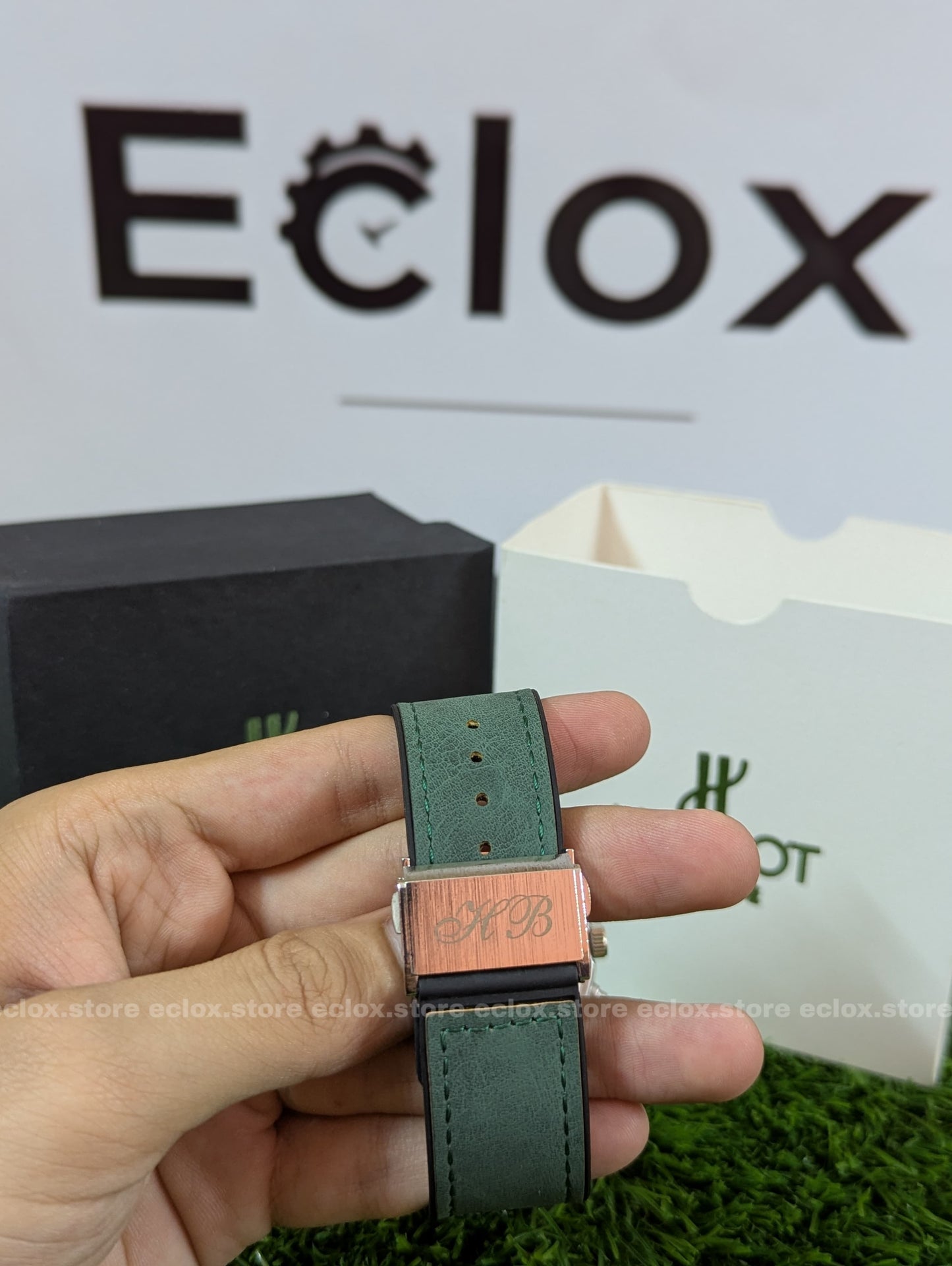 Hublot - Green Textured Dial & Green Leather Strap