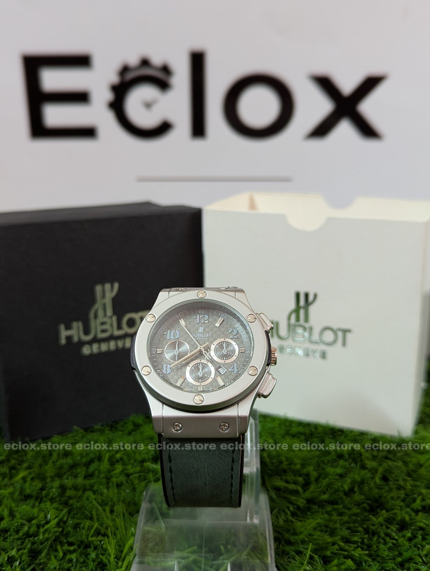 Hublot - Green Textured Dial & Green Leather Strap