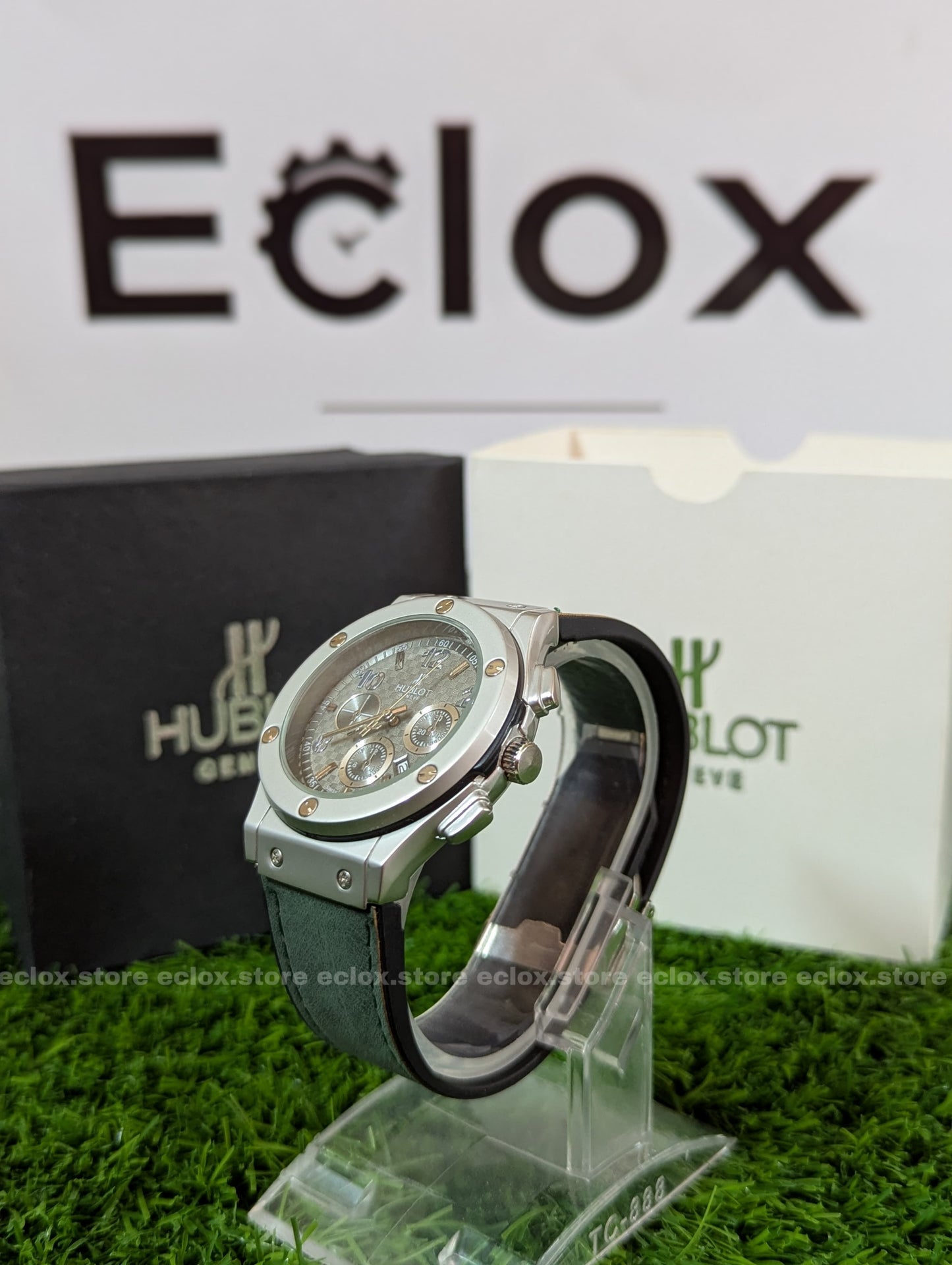 Hublot - Green Textured Dial & Green Leather Strap
